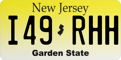 NJ license plate I49RHH