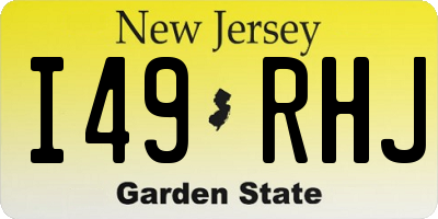 NJ license plate I49RHJ