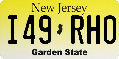 NJ license plate I49RHO