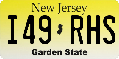 NJ license plate I49RHS