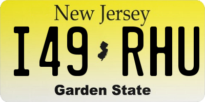 NJ license plate I49RHU