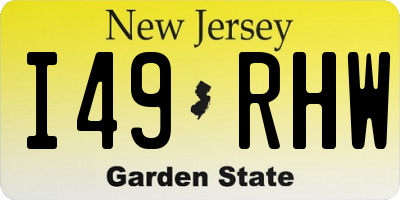 NJ license plate I49RHW