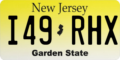 NJ license plate I49RHX