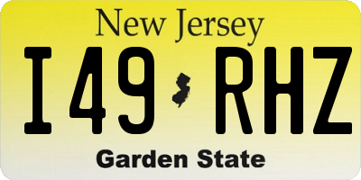NJ license plate I49RHZ