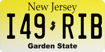 NJ license plate I49RIB