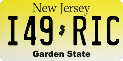 NJ license plate I49RIC