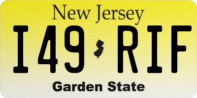 NJ license plate I49RIF