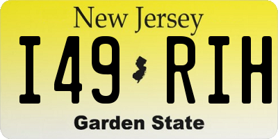 NJ license plate I49RIH