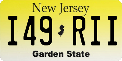 NJ license plate I49RII