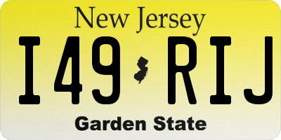 NJ license plate I49RIJ