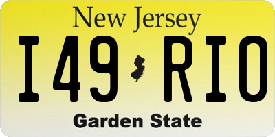 NJ license plate I49RIO