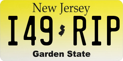 NJ license plate I49RIP
