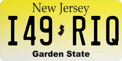 NJ license plate I49RIQ