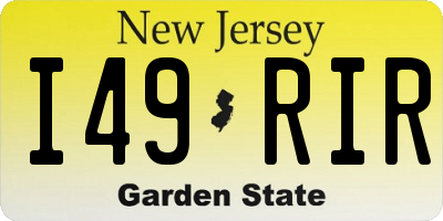 NJ license plate I49RIR