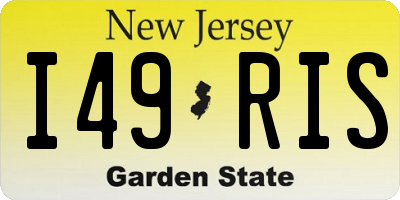 NJ license plate I49RIS