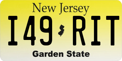 NJ license plate I49RIT