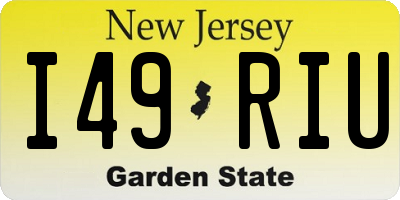 NJ license plate I49RIU