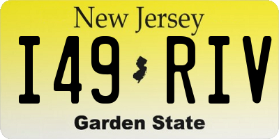 NJ license plate I49RIV