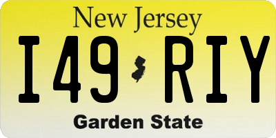NJ license plate I49RIY