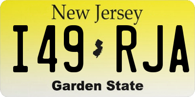 NJ license plate I49RJA