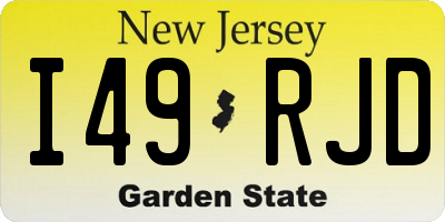 NJ license plate I49RJD
