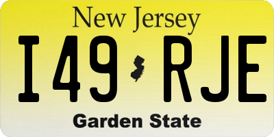 NJ license plate I49RJE