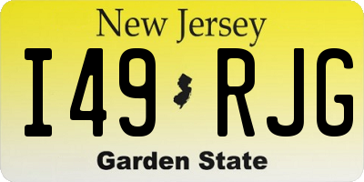 NJ license plate I49RJG