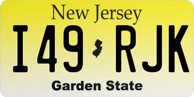 NJ license plate I49RJK