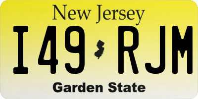 NJ license plate I49RJM