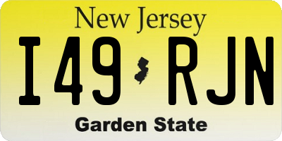 NJ license plate I49RJN