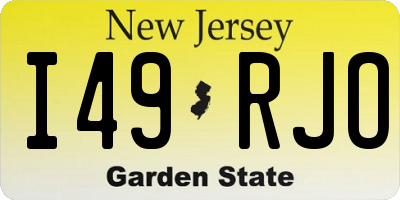 NJ license plate I49RJO