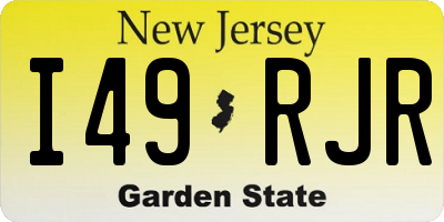 NJ license plate I49RJR
