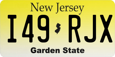 NJ license plate I49RJX