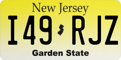 NJ license plate I49RJZ