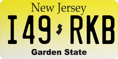 NJ license plate I49RKB