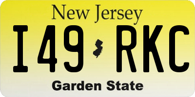 NJ license plate I49RKC