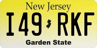 NJ license plate I49RKF