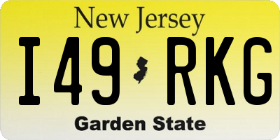 NJ license plate I49RKG