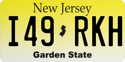 NJ license plate I49RKH