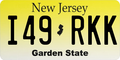 NJ license plate I49RKK