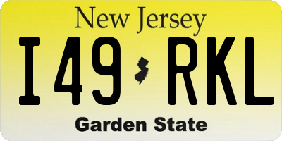 NJ license plate I49RKL