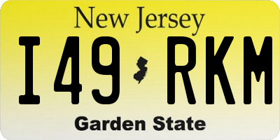 NJ license plate I49RKM