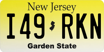 NJ license plate I49RKN