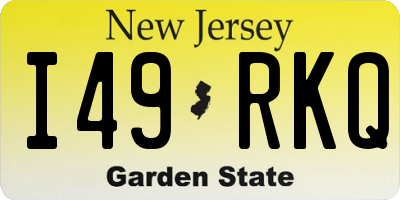 NJ license plate I49RKQ