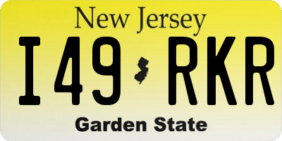 NJ license plate I49RKR