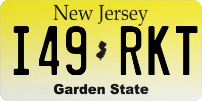 NJ license plate I49RKT