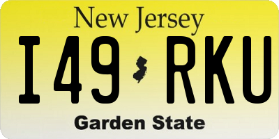NJ license plate I49RKU