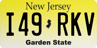 NJ license plate I49RKV