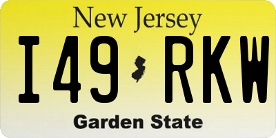 NJ license plate I49RKW