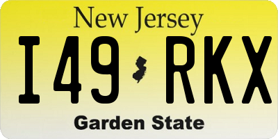 NJ license plate I49RKX